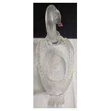 Bohemian Glass Swan - Clear Crystal Figurine