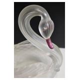 Bohemian Glass Swan - Clear Crystal Figurine