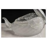 Bohemian Glass Swan - Clear Crystal Figurine