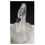 Bohemian Glass Swan - Clear Crystal Figurine