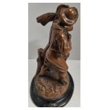 Painted Chalkware Figurine - Dancing Couple Ceramic Sculpture