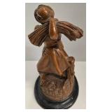 Painted Chalkware Figurine - Dancing Couple Ceramic Sculpture