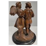 Painted Chalkware Figurine - Dancing Couple Ceramic Sculpture