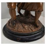 Painted Chalkware Figurine - Dancing Couple Ceramic Sculpture