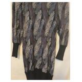 Vintage Hanae Mori Boutique Sweater Dress - Feather Print - Size 12