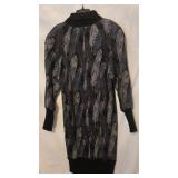 Vintage Hanae Mori Boutique Sweater Dress - Feather Print - Size 12