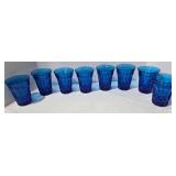 Noritake Perspective Blue Crystal Tumblers (Lot of 8)