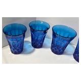 Noritake Perspective Blue Crystal Tumblers (Lot of 8)