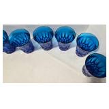Noritake Perspective Blue Crystal Tumblers (Lot of 8)