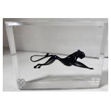 Black Panther Silhouette Paperweight & Lab Dogs 3D Laser Cut Glass Paperweight (2-Piece Set)