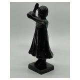 Ferdinand Preiss Bronze Sculpture "Girl w/ Ball Figure - 6 1/2 in Tall