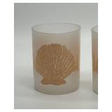 Shell Candle Votives - Retro 1990s Frosted Glass Seashell Design