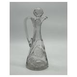 Cut Glass Decanter - Bird Motif with Faceted Stopper