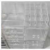 Clear Acrylic Makeup Storage Organizers - 2-Pack Stackable Cosmetic Drawer Organizer Set
