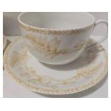 Porcelaine Jacques Coeur Fougeres Cups & Saucers (Lot of 2) - Bavaria Hand-Painted Bowl