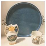 Moire Glaze KYES Metal Blue Tray - 1973 West Germany Child