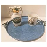 Moire Glaze KYES Metal Blue Tray - 1973 West Germany Child