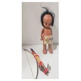 Pair of Totem Pole Figures & Dancers - Native American Souvenir Ak-Sar-Ben Gardens
