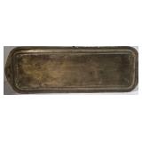 Vintage Indian Brass Etched Long Tray - Floral Border Design