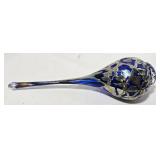 Three-Piece Set: Cobalt Blue Pitcher, Hand Blown Teardrop Ornament & Japanese Bowl (Lot of 3)