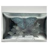 Sullivan Gift Company Silvered Decorative Plates - Butterfly & Bird (Lot of 2)
