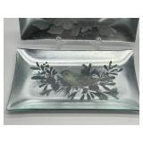 Sullivan Gift Company Silvered Decorative Plates - Butterfly & Bird (Lot of 2)