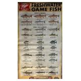 Miller High Life Vintage 1998 Freshwater & Saltwater Game Fish Commercial Vinyl Poster 36 x 65
