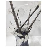 Crystal Frost Flower Arrangement - Purple Glass Vase