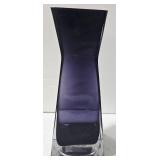 Crystal Frost Flower Arrangement - Purple Glass Vase