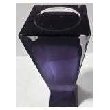 Crystal Frost Flower Arrangement - Purple Glass Vase