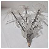 Crystal Frost Flower Arrangement - Purple Glass Vase