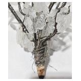 Crystal Frost Flower Arrangement - Purple Glass Vase