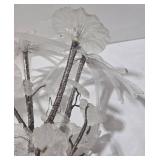 Crystal Frost Flower Arrangement - Purple Glass Vase