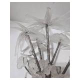Crystal Frost Flower Arrangement - Purple Glass Vase