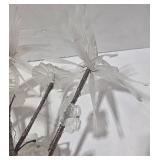 Crystal Frost Flower Arrangement - Purple Glass Vase