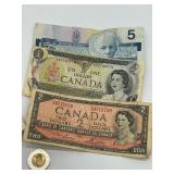 Canada Banknotes & Coins - CAD $24 Total