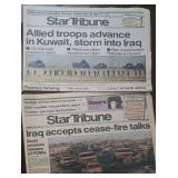 1991 Collection of Star Tribune Gulf War Newspapers