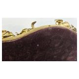 Vintage Hollywood Regency Gold Leaf Trim Mirrored Tray