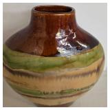 Vintage Mid Century Drip Glaze Stoneware Pottery Vase