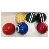 Vintage Croquet Balls - 6-Ball Set - Game Room Display or Replacement Balls
