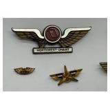 Northwest Orient & Eastern Airlines & More Aviator Pin Collection Plus an aviator Ring