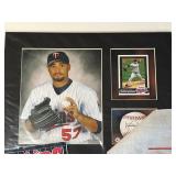 Minnesota Twins Memorabilia Lot Including Rod Carew signature Print & 1987 Championship Drive Banner
