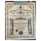 Masonic Collectibles Including Certificates, Letter, Pinback & More Memorabilia