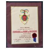 Masonic Collectibles Including Certificates, Letter, Pinback & More Memorabilia