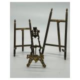 Vintage Brass Easel Set & Ornate Frames (Lot of 3)