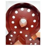 Red Metal Ampersand & Marquee Sign With Circular Light Holes For Wall Decor