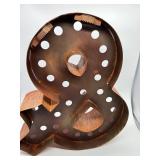 Red Metal Ampersand & Marquee Sign With Circular Light Holes For Wall Decor