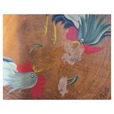 Vintage Munising Rooster Wooden Bowl & Butlers