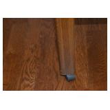 Wooden Coffee Table with Glass Top on Casters - Vintage Mid-Century