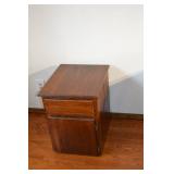 Nightstand - Oak Wood Finish - 2 Drawers & Lower Cabinet - 16 W x 14 D x 24 H